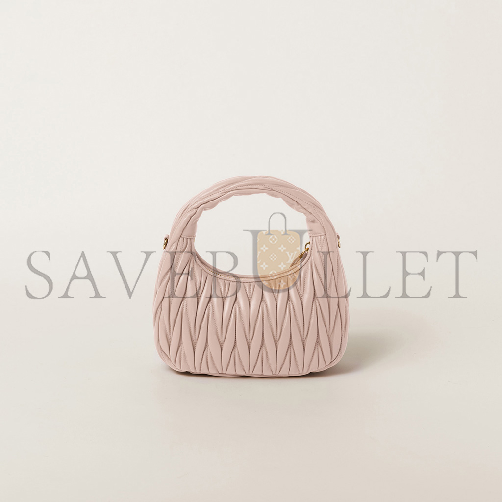 MIU MIU WANDER MATELASSÉ NAPPA LEATHER HOBO BAG 5BC125 (20*17*6cm) MIU MIU WANDER MATELASSÉ NAPPA LEATHER HOBO BAG 5BC125 (20*17*6cm)